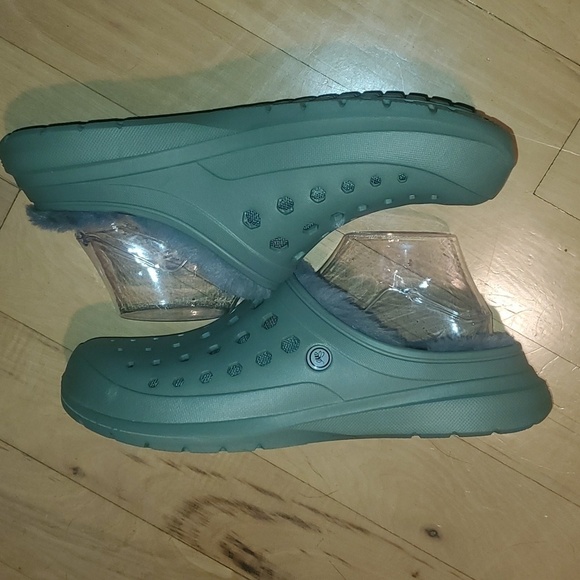 Joybees Unisex Green Cozy Lined Sz. M‎ (8) W (10) Faux Shearling Clogs Slippers - Picture 3 of 8